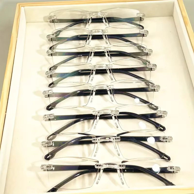 ZXWLYXGX Lesebrille, randlos, rechteckig, Unisex, Kunststoff - Bild 2
