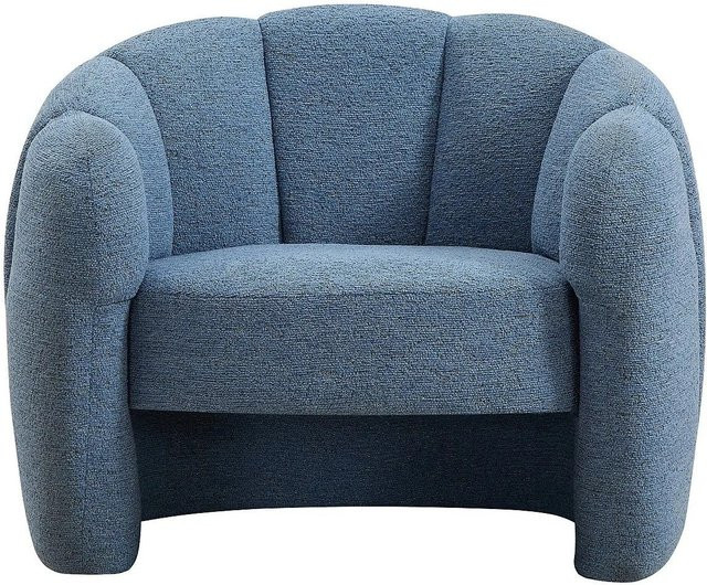 Vente-unique Sessel Delipo in Blau mit gerader Rückenlehne aus Chenille-Stoff, Höhe: 93 cm - Bild 1