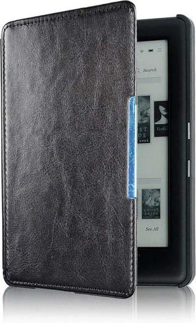Schutzhülle für Kobo Glo HD, Glo und Touch 2.0 Flip Slim aus strapazierfähigem Leder mit Trageriemen, Schwarz - Bild 1