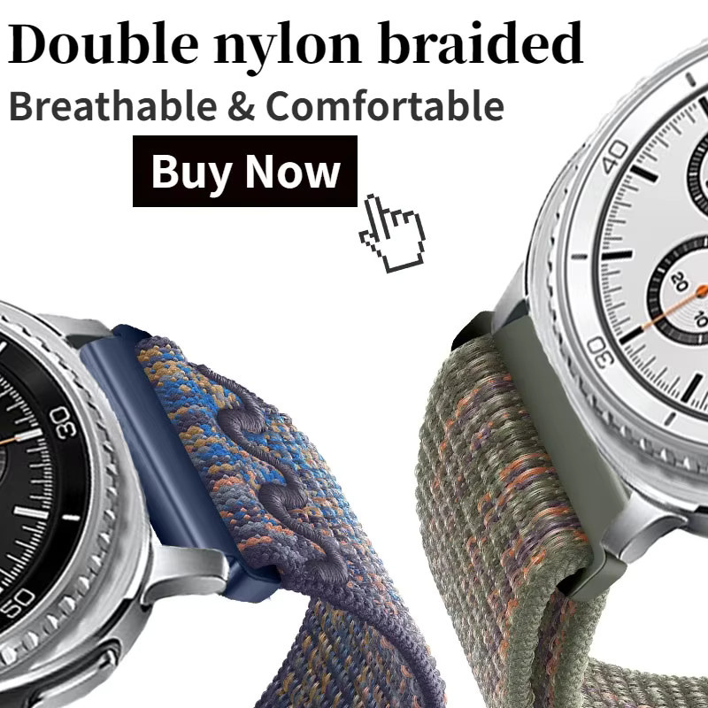Uhrenarmband Nylon, geflochten, Bunt, Unisex, Samsung Galaxy Watch 8 Classic 46 mm, Galaxy Watch 8 40/44 mm - Bild 4