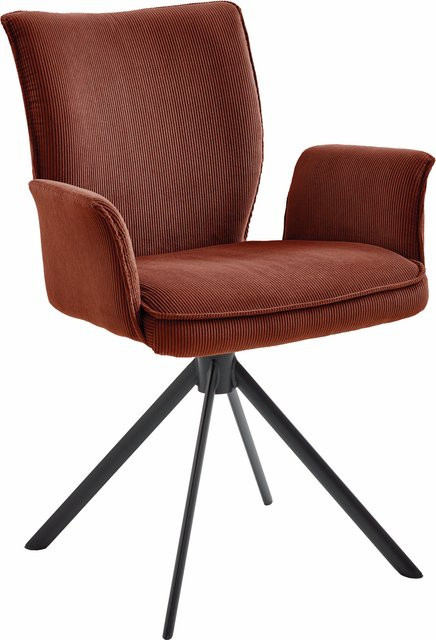 Polsterstuhl BRISTOL von NIEHOFF SITZMÖBEL mit Armlehnen in Cord und Stoff, Farben: Schwarz, Fjord Copper oder Braun, B/T/H: 59,0 x 61,0 x 88,0 cm - Bild 1