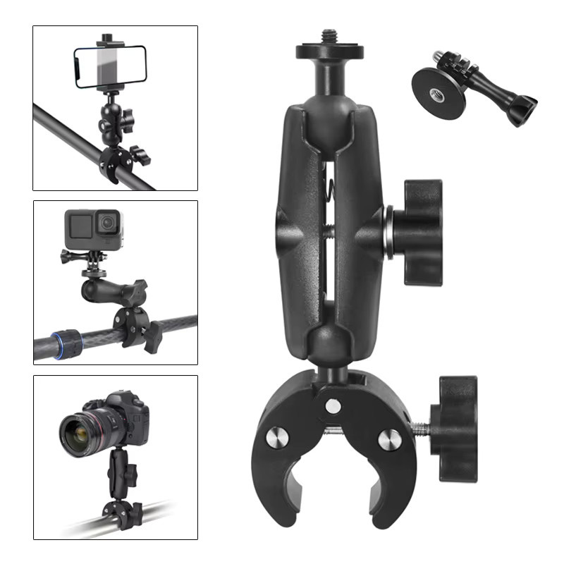 Yaoiler Kamera-Superklemme in Schwarz für Fahrrad- und Motorradlenker als Halterung für GoPro 13 12 11, Insta360 X3 X4 und DJI Zubehör - Bild 2