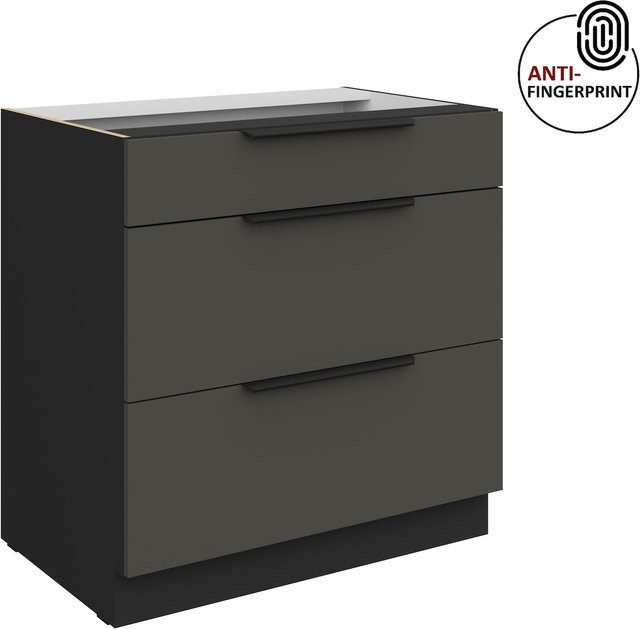 Küchenunterschrank ARIA in Graphite matt mit Anti-Fingerprint-Beschichtung, Breite: 80 cm - Bild 1