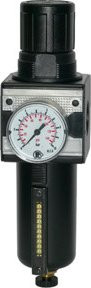 Riegler Filterregler multifix mit Metallbehälter und Sichtrohr in Schwarz, BG 3, G 3/4 - Bild 1