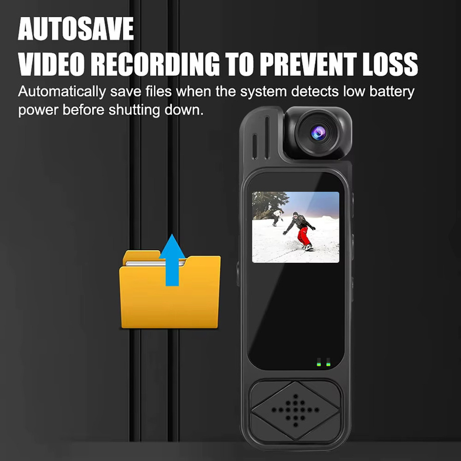 CUGUU Mini Kamera HD 1080P Tragbarer Digitaler Video Recorder mit Infrarot Nachtsicht in Schwarz - Bild 5