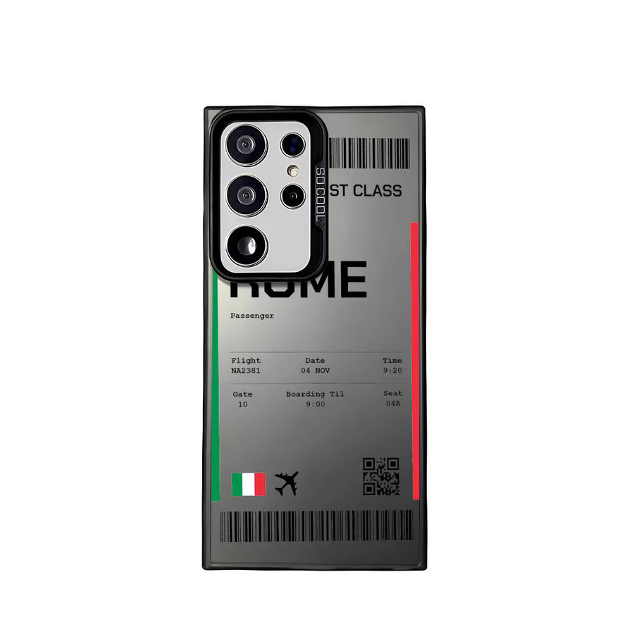 Samsung Handyhülle Flugticket Italien Laser Matt Stoßfeste Hartschalen-Rückseite für S25 S24 S23 S22 S21 Ultra Plus in Schwarz Multicolour - Bild 5
