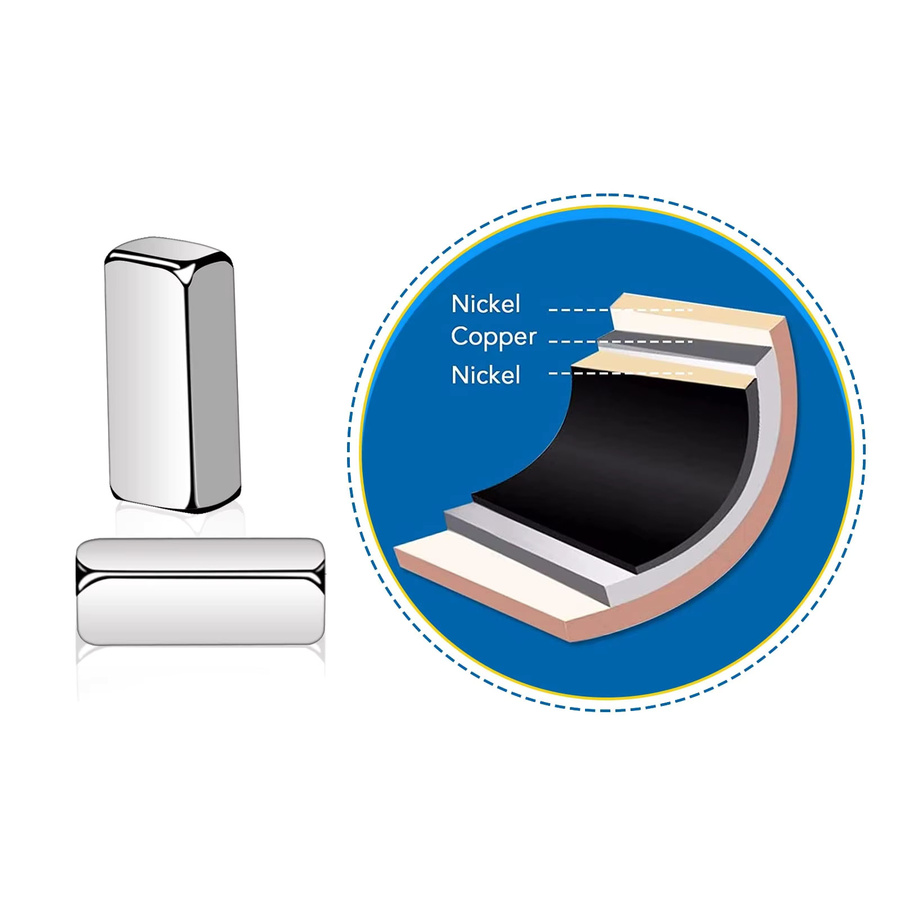 OfficeDIY Rechteckiger Neodym-Magnet N38 aus NdFeB in Silber, B: 10 mm, H: 5 mm, T: 1 mm - Bild 1