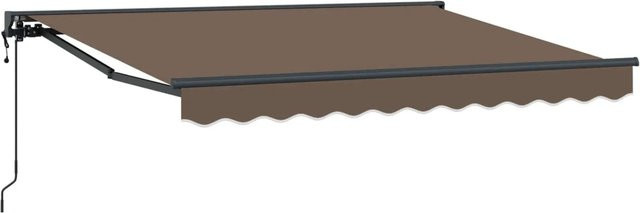 vidaXL Einziehbare Markise Taupe B: 350 cm, T: 250 cm aus Polyester und Aluminium - Bild 1