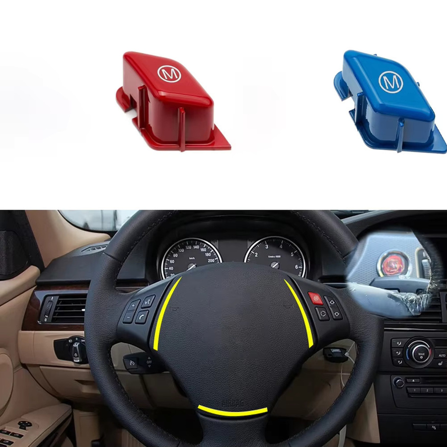 Lenkrad mit Alphabet-Modus und Start-Stopp-Motorknopf für BMW 3er Serie, X1, E90, E91, E92, E93, E84 in Blau von angelguoguo - Bild 3