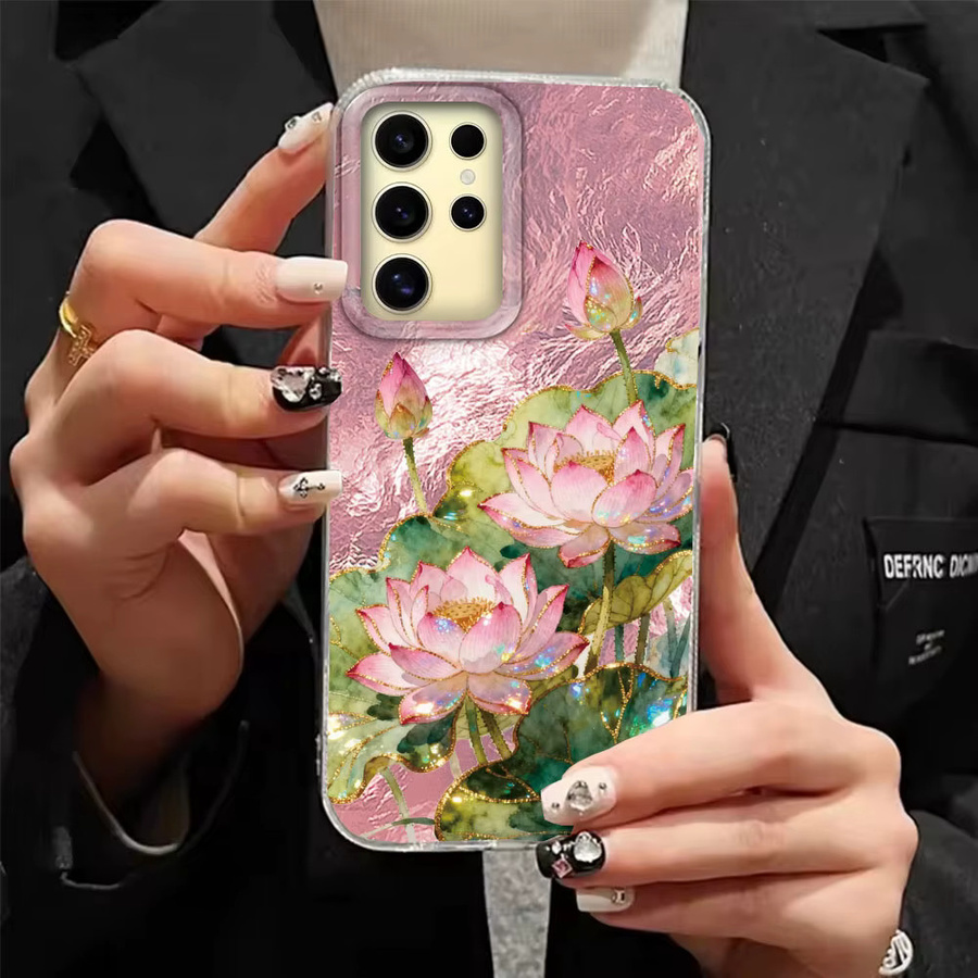 Samsung Galaxy Schutzhülle mit Koreanischem Lotus Blume Design für S24 S23 S22 S25 S21 S20 FE Ultra und Plus Modelle - Bild 2