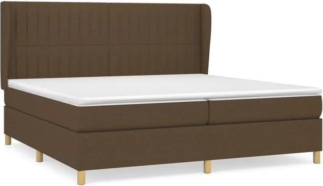vidaXL Boxspringbett Hybrid mit Matratze und Taschenfederkern, Braun, B/T: 200 x 200 cm - Bild 1