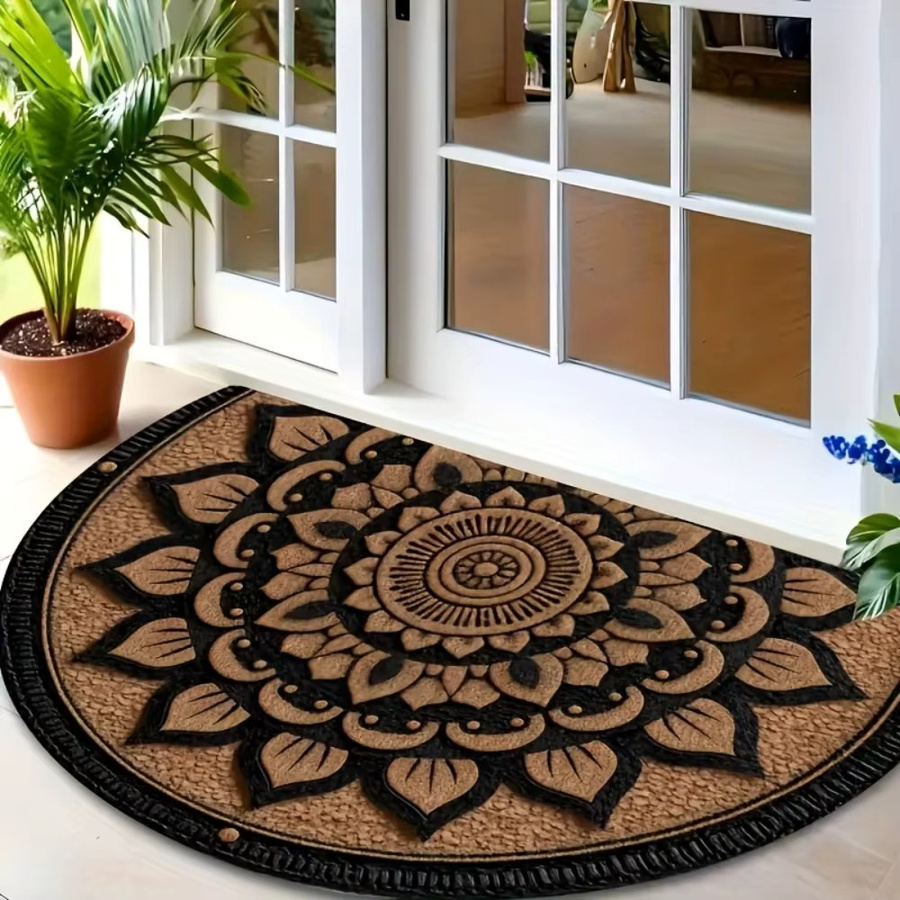 VIKAMA Bodenmatte mit Blumenmuster im amerikanischen Stil, rutschfest und schmutzabweisend, ideal für Eingangsbereich, Badezimmer und Küche - Bild 4