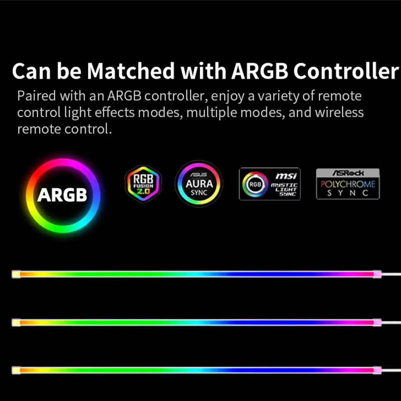 TEUCER RGBIC Lichtstreifen in Multicolour für dein Computergehäuse, Länge: 40 cm - Bild 2