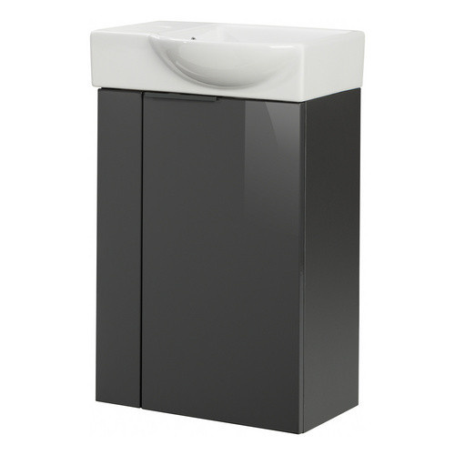 Fackelmann Waschbeckenunterschrank SBC Gäste Bad Anthrazit mit Soft-Close-Türen, B/H/T: 44 x 60 x 24,3 cm - Bild 3