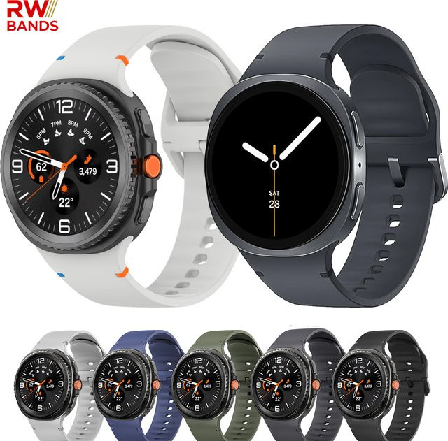 RWBANDS Uhrenarmband Silikon, Schwarz, Samsung Galaxy Watch 8 - Bild 1