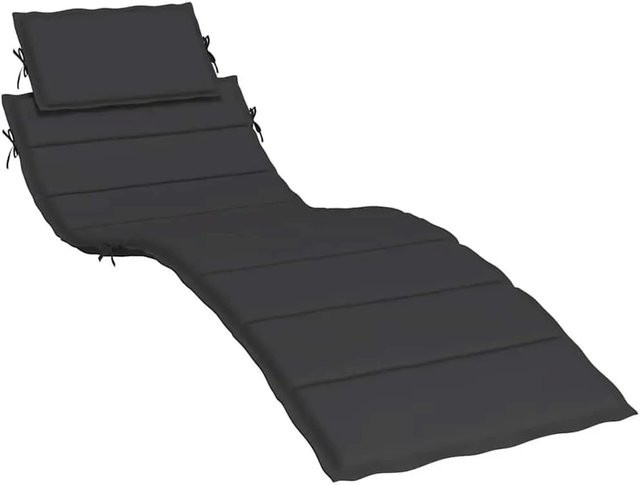 vidaXL Sonnenliegen-Auflage aus wasserabweisendem Oxford-Gewebe in Schwarz, B/T/H: 186 x 58 x 4 cm - Bild 1