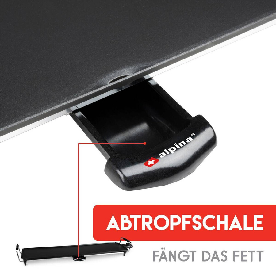 Alpina Grill in Schwarz aus Metall und Kunststoff, B/H/T: ca. 87 x 12 x 23 cm - Bild 4