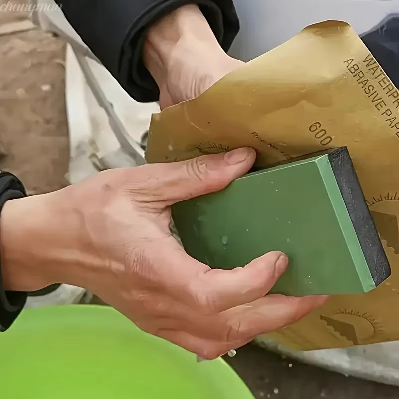 Manueller Schleifpapier-Halter für Holzbearbeitung und Polieren in Grün - Bild 2