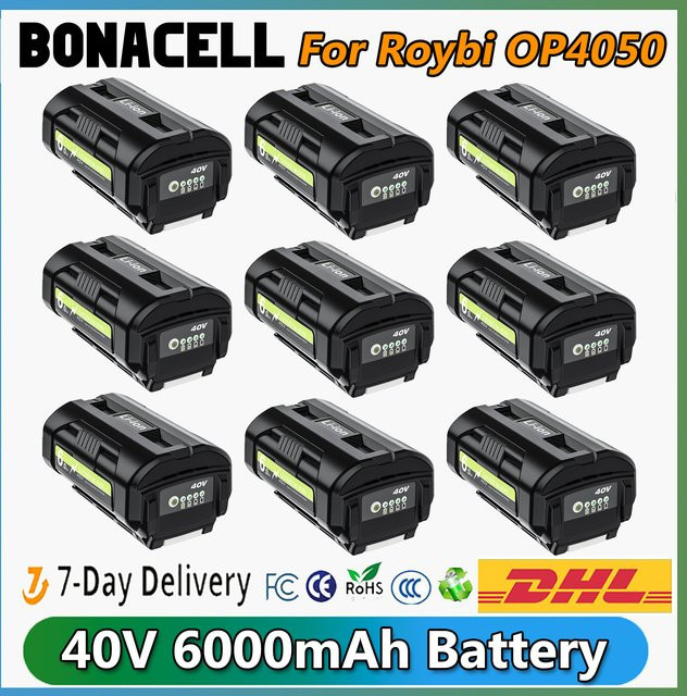 Ryobi Li-Ion Akku 40V 6000mAh Ersatzbatterie für OP4050 OP4030 OP4060A OP40201 OP40301 - Bild 1