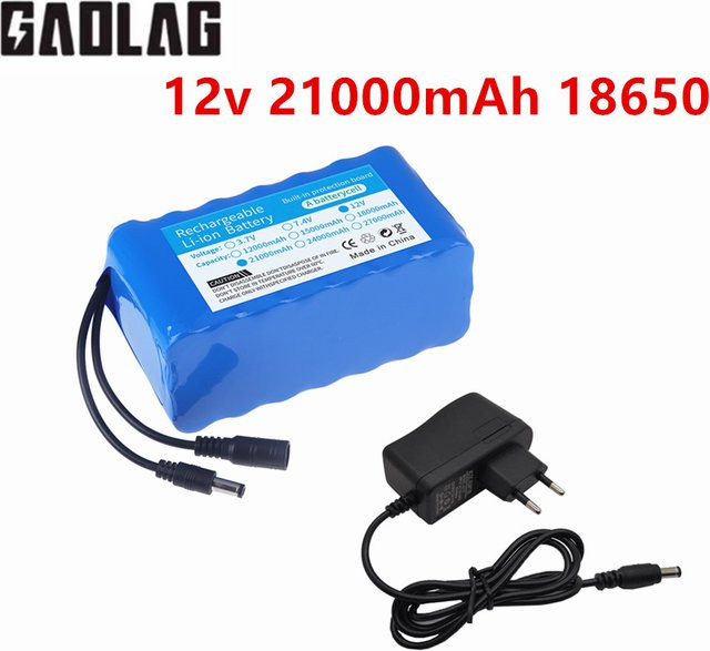 GAOLAG Lithium-Ionen Akku Set 12 V 21000 mAh mit Ladegerät, Farbe: Blau - Bild 1
