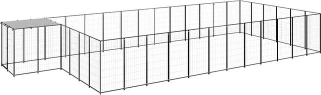 vidaXL Hundezwinger aus pulverbeschichtetem Stahl in Schwarz mit 26,62 m² Fläche - Bild 1