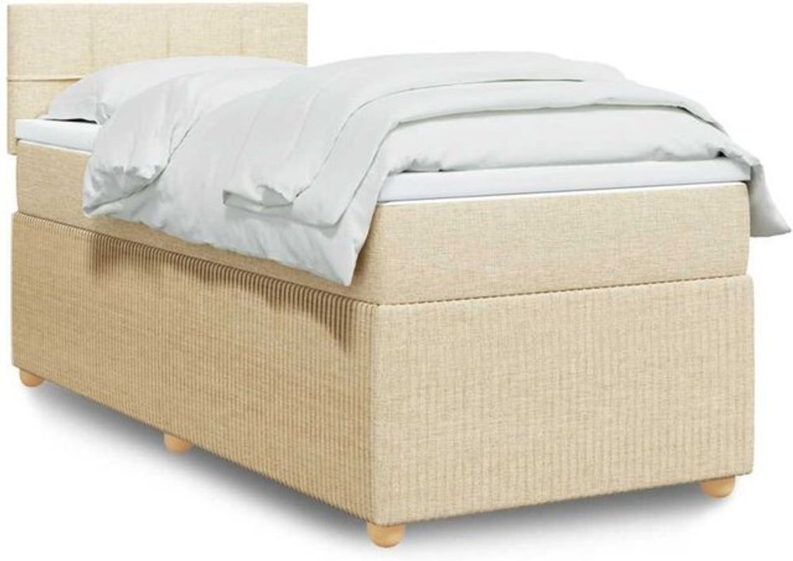 vidaxl Boxspringbett mit Matratze in Beige aus Stoff und Holzwerkstoff B/T/H: 80 x 200 x 100,5 cm - Bild 1