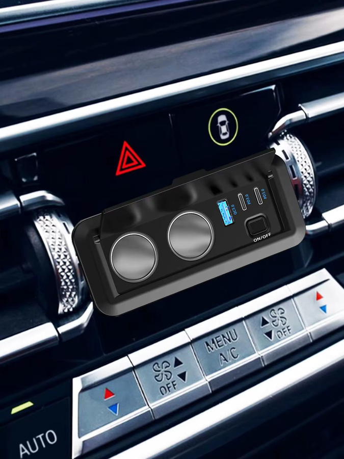 kebidumei USB-Autoladebuchse mit 3 Ports, Dual 36W PD3.0 & 18W QC3.0 Ladegerät, Wasserdicht für 12V/24V Auto LKW Boot, Schwarz - Bild 5
