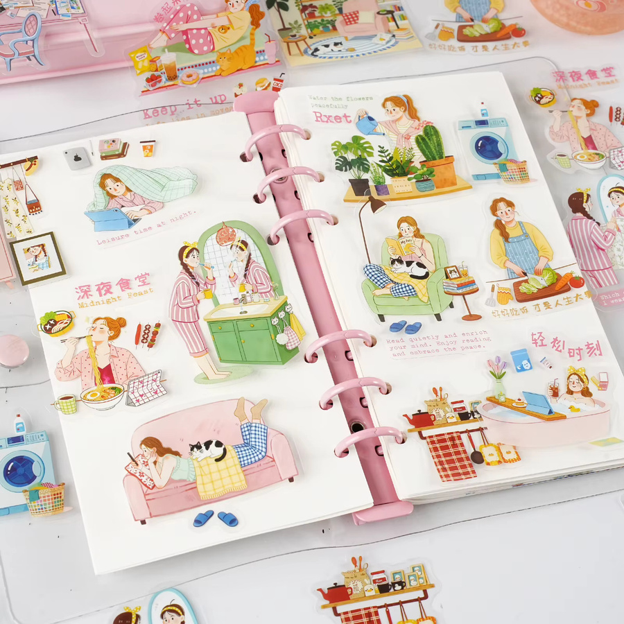 15 Stück Kawaii PET Aufkleber für Journal und Scrapbook in Multicolour - Bild 1