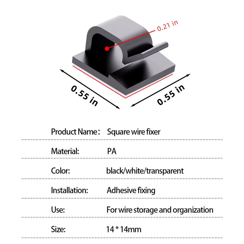 Selbstklebende Kabelklemmen zur Kabelorganisation in Transparent für Auto, Büro und Zuhause - Bild 4