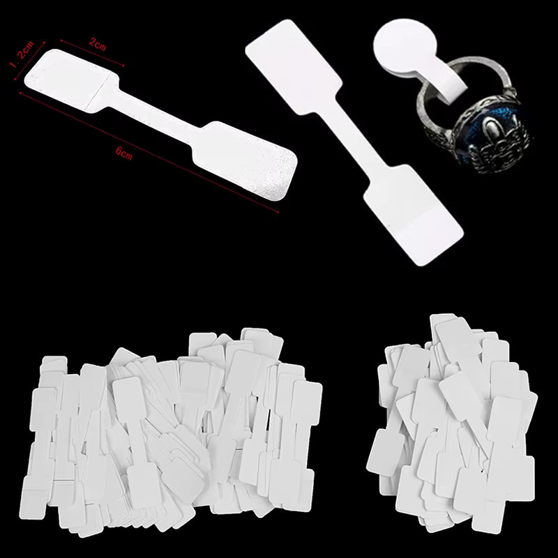 JETTING Schmuck Etiketten aus Papier als leere Preisschilder mit Halskette in Weiß (100 Stück) - Bild 2
