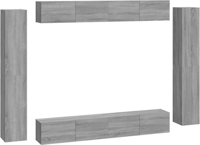vidaXL 8-teiliges TV-Schrank-Set in Grau Sonoma Holzoptik für dein Wohnzimmer - Bild 1