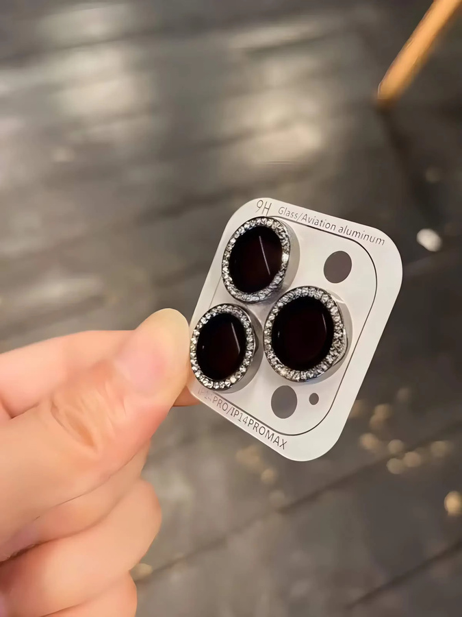 2-3 Stück Diamant Kamera Objektiv Schutz Case für iPhone 11 12 13 14 15 Pro Max mit Glitzer Effekt in Schwarz - Bild 4