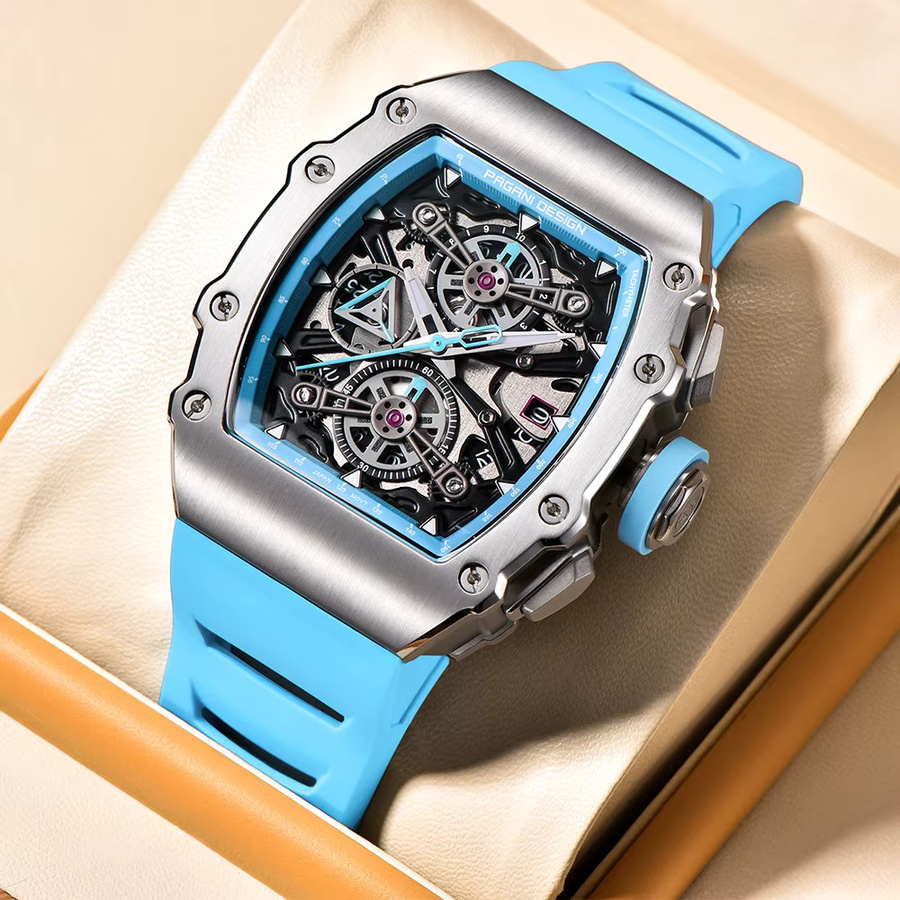 PAGANI DESIGN Armbanduhr, Quarz, Edelstahl, Tonneau, 40 mm, Herren, Schwarz - Bild 7