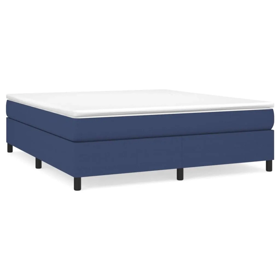 vidaXL Boxspringbett Hybrid mit Matratze Blau und Weiß, Stoff, B/T: 180 x 200 cm - Bild 2