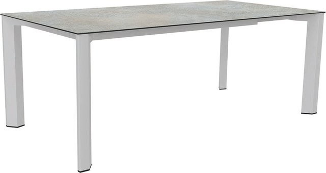 Stern Ausziehtisch Penta Aluminium in Weiß mit Silverstar Quartz Tischplatte B/T: 100 x 200-250 cm - Bild 1