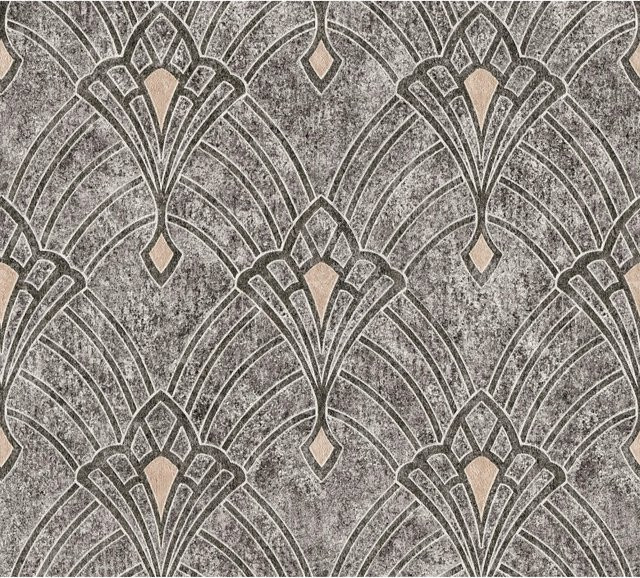 A.S. Création Vliestapete Ornament Orientalisch in Schwarz Grau mit Art Nouveau Design und satinmattem Finish - Bild 1