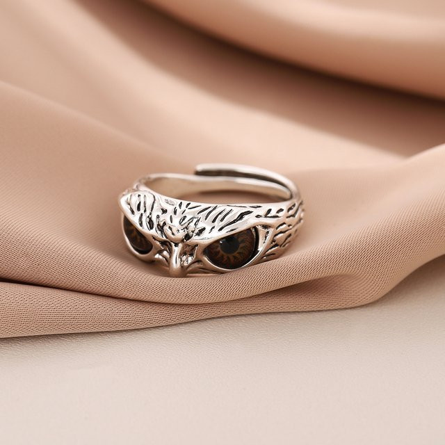 GaGa-Duck Ring, 925 Silber, Eule, Vintage, Unisex - Bild 1
