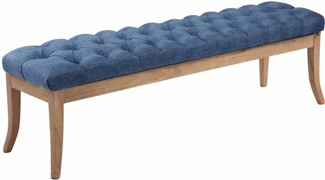 TPFLiving Sitzbank Romeo Chesterfield in Blau mit Stoffbezug, Breite: 150 cm - Bild 1