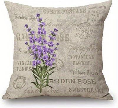 JMG Clothing Kissenbezug Vintage Lavendelblumen Design in Beige, B/H: 40 x 40 cm - Bild 1