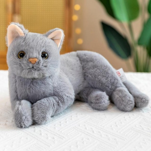 Niedliche Katze Puppe, Plüschtier, grau, 30 cm - Bild 1