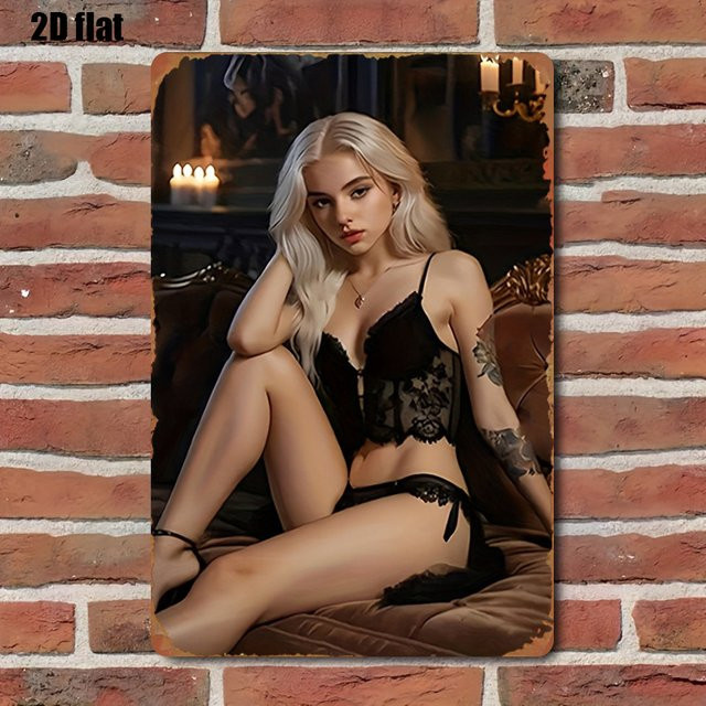 HELLOYOUNG Vintage Metall-Wandkunst Europäische Adlige Blechschild, Mehrfarbig, Breite: 20,3 cm, Höhe: 30,5 cm - Bild 1