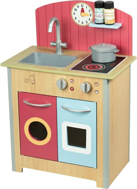 Teamson Kids Little Chef Porto Klassik, Interaktive Holzspielküche, Rot - Bild 1