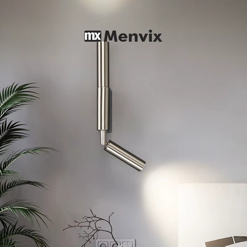 Menvix Wandleuchte in Silber, moderne dimmbare Vintage-Wandlampe aus Metall für Schlafzimmer, Wohnzimmer und Treppen - Bild 2