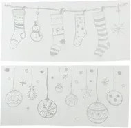 Decoris Fensterbild Kugeln in Weiß mit geometrischem Design für Weihnachten - Bild 1