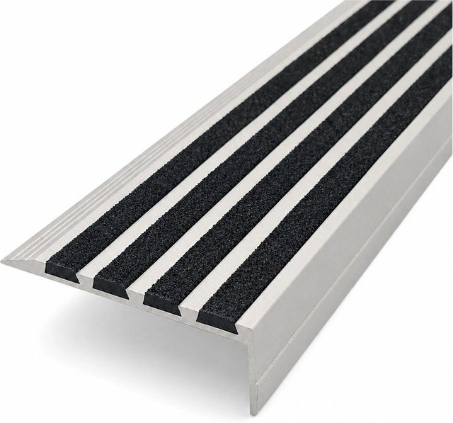 Floordirekt Treppenkantenprofil Solid Aluminium Anti-Rutsch-Profil mit Aluminiumoxid-Einlage, Länge: 90 cm - Bild 1