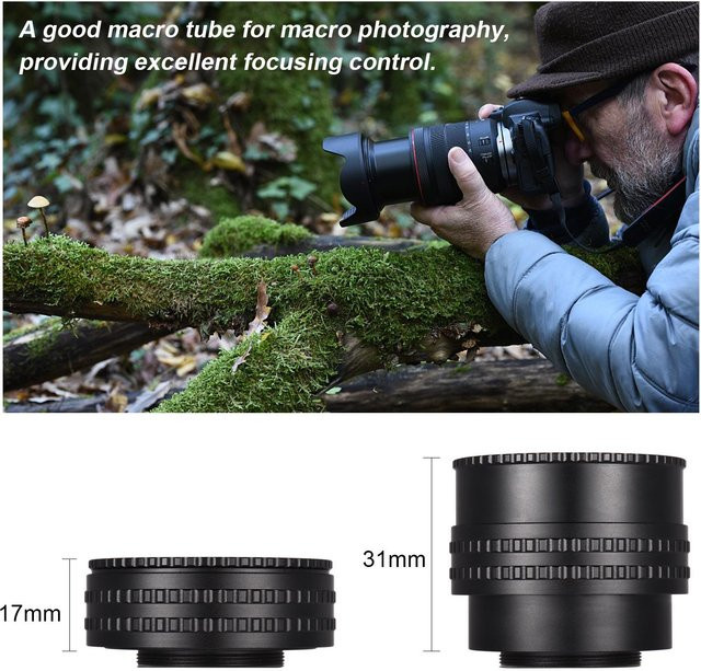 Shoemst Kameraobjektiv Adapterring M52 auf M42 Makro-Zwischenring Helicoid Fokussieradapter schwarz - Bild 1