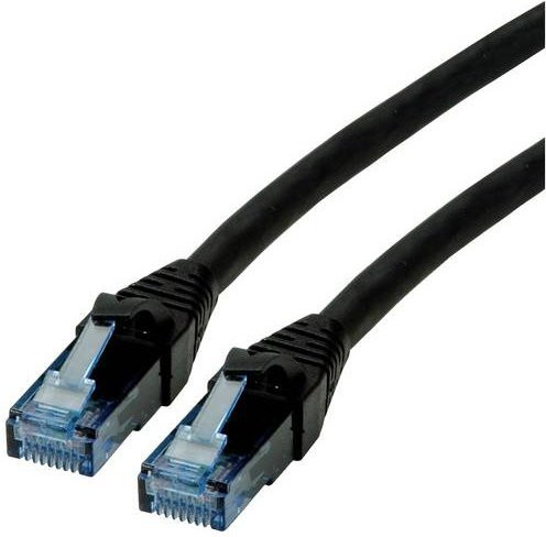 Roline RJ45 Patchkabel CAT 6a U/UTP Ethernet LAN Schwarz 1,00 m - Bild 1