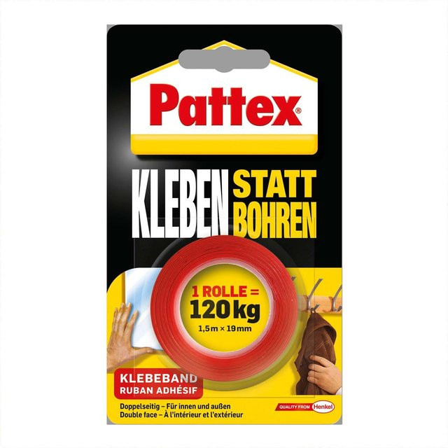 Pattex Kleben statt Bohren Klebeband Breite: 1,9 cm, Länge: 1,5 m - Bild 1