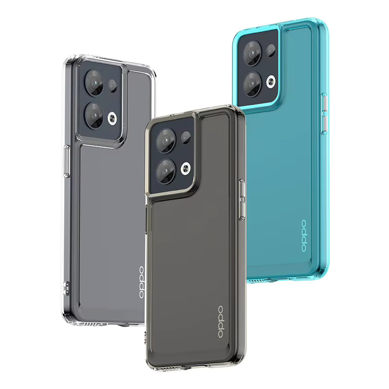 Stoßfeste und langlebige Handyhülle in Bonbon-Farbe für Oppo Reno 7, Reno 8, Reno 8 Lite 5G und Reno 8T 4G, transparent - Bild 2