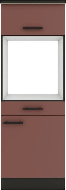 OPTIFIT Nizza407 Küchen-Geräteumbauschrank in Rostrot mit modernem Design und matten Türen, Breite: 60 cm - Bild 1
